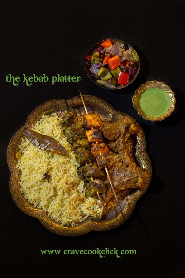 The Kebab Platter: Chicken Pahadi Kebab, Mutton Chops, Paneer Tikka and Pilaf Recipe