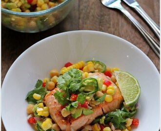 Grilled Salmon with Spicy Sweetcorn Salsa