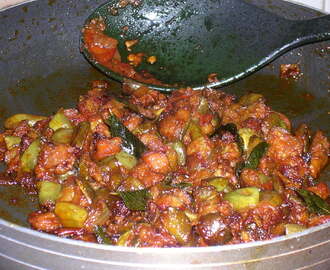Spicy Brinjal Fry(Ennai Kathrikaai)