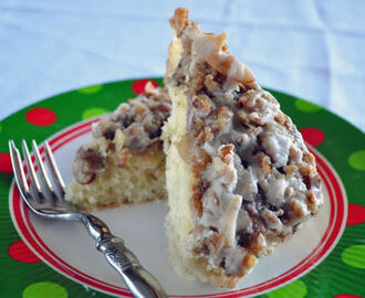 Overnight Coffee Crumble Cake with Cinnamon-Nut Crumble & Sweet Bourbon Drizzle