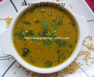 Moong Dal Gravy/Split Green Gram Gravy/Paasi Paruppu Kuzhambu [No Onion No Garlic Gravy]/பாசி பருப்பு குழம்பு