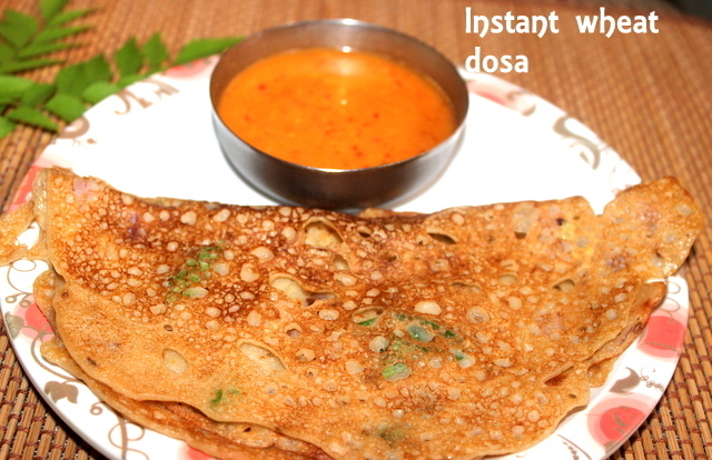 Instant wheat dosa – how to make south indian godhumai dosa recipe – easy breakfast recipes