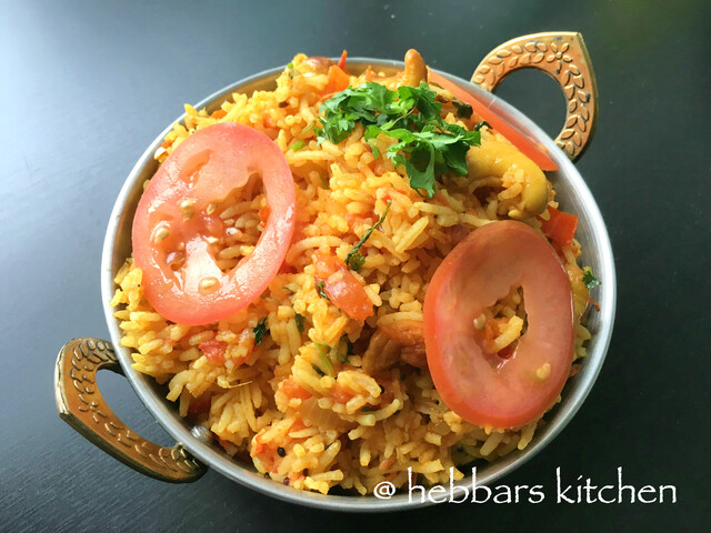 tomato rice | tomato bath | south indian tomato rice recipe