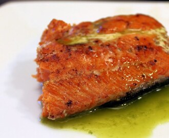 Seared Salmon with Basil Oil