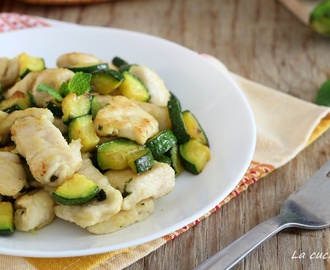 Bocconcini di pollo con zucchine alla menta – ricetta light