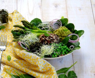 Veggie bowl – Tartare d’algues, purée de petits pois