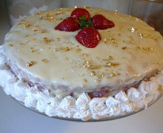 Gâteau Boston au chocolat blanc et à la fraise