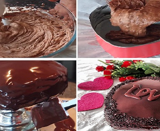 Tarta de chocolate y trufa Corazón de San Valentín, Si te gusta dinos HOLA y dale a Me Gusta MIREN…
