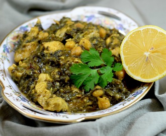 persian khoresht of chicken and herbs