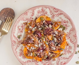 Salada de quinoa e abóbora assada • Quinoa and roasted pumpkin salad