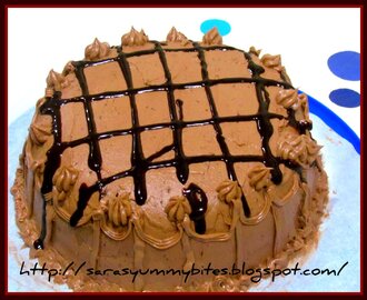 Double layer chocolate cake with Chocolate frosting..