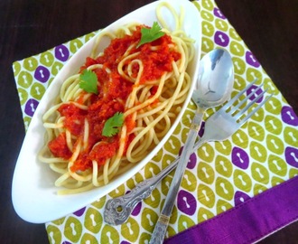 Spaghetti with Arrabiata Sauce ~ Easy Pasta Dishes for Kids