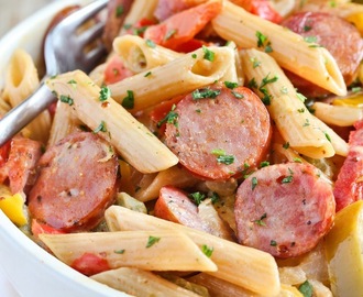 Spicy Sausage & Mixed Vegetable Skillet Pasta