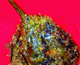 Coriander Stuffed Brinjal ( Gutti vankaya )