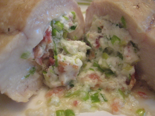 Bacon and Goat Cheese Stuffed Chicken Breast