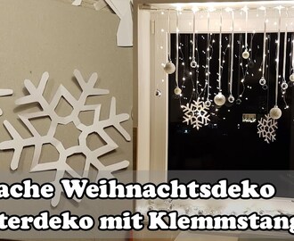 DIY: Fenster Weihnachtsdeko mit Gardinenstange / Christmas window decoration