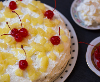 Eggless & Butterless Pineapple Sponge Cake Recipe