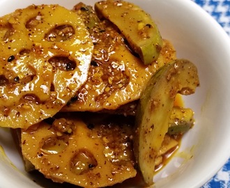 Kamal kakdi aur kairi ki achar – pickles de racine de lotus et de mangue verte – Lotus root and Raw mango pickle