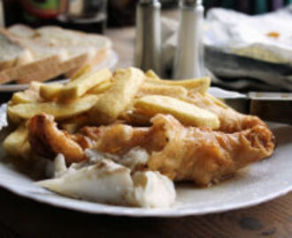 Real English Fish and Chips With Yorkshire Beer Batter