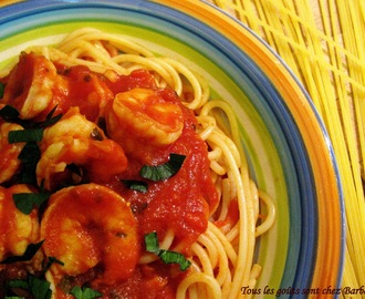 Spaghetti sauce épicée aux crevettes