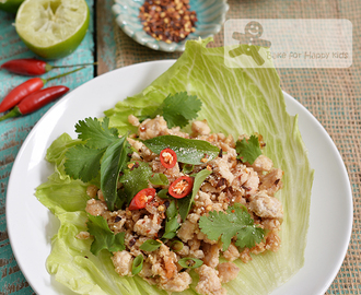 Thai Chicken Salad / larb gai / ลาบไก่ - Easy, Children-friendly and all ready to eat in 30 mins!