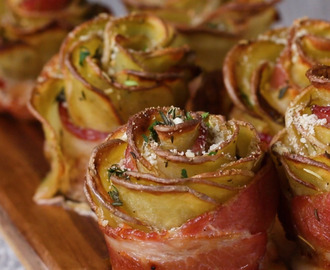 Potato Roses | Recipe | Bacon wrapped potatoes, Snacks ideas and Bacon wrapped