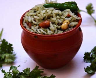 Coriander Rice / Kothamalli Sadam / Kothimeera Pulao / Cilantro Rice / Malli Choru