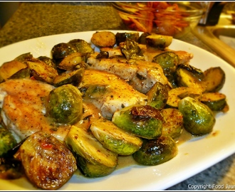 Chicken with Roasted Brussel Sprouts and Mustard Sauce