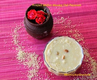 Foxtail Millet Moong Dal Kheer / Thinai Paruppu Payasam