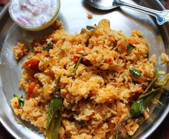 Easy Tomato Rice Recipe - Thakkali Sadam Recipe