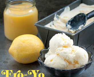 Frozen yoghurt med lemon curd
