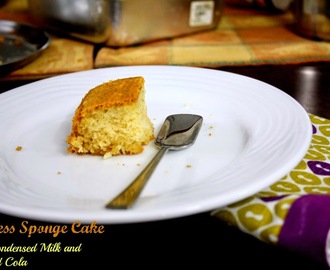Eggless Vanilla Sponge Cake with Condensed Milk and Cola ~ Egg Substitutes in Baking