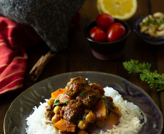 Indian Venison Curry Vindaloo with Squash & Chickpeas