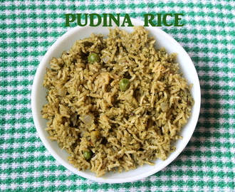 Pudina rice – How to make pudina rice or mint flavoured rice or mint pulao recipe – Indian rice recipes