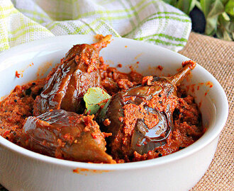 Badanekai Yennegai, Karnataka Style Stuffed Eggplant Curry