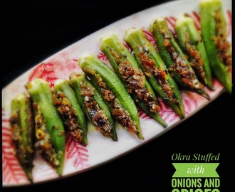 Whole Okra Stuffed with Onions and Spices