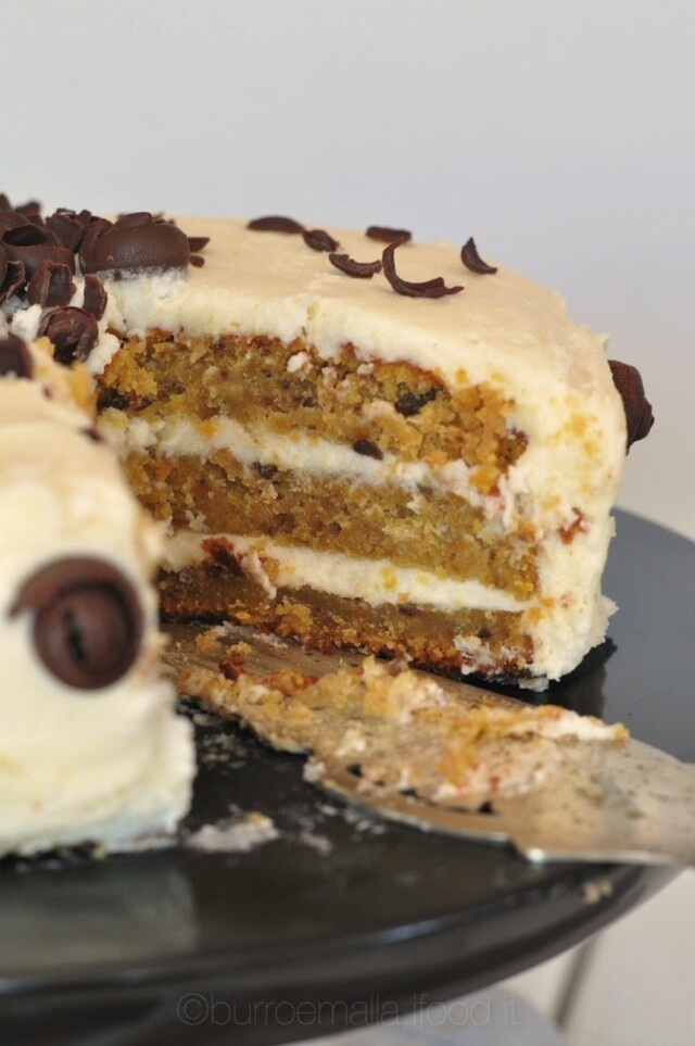 Carrot cake with maple cream cheese frosting