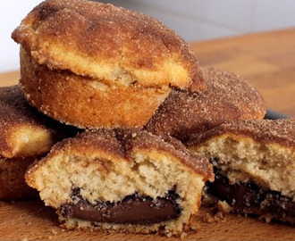 Muffins με κανέλα γεμιστά με Nutella (Video)