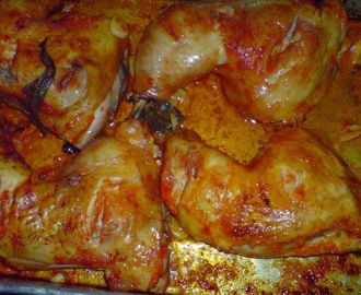 Pernas de frango assadas no forno