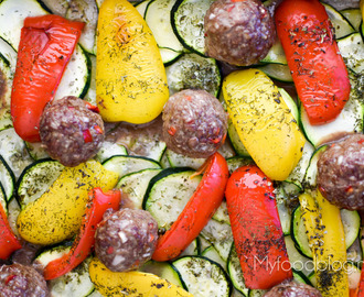 Zonnige ovenschotel met groente en gehakt