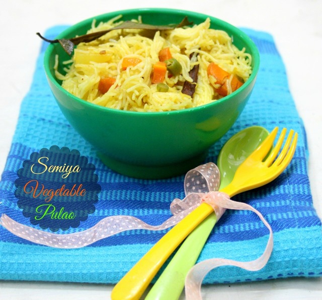 Vermicelli Vegetable Pulao ~ Easy Lunch Box Recipes for Kids