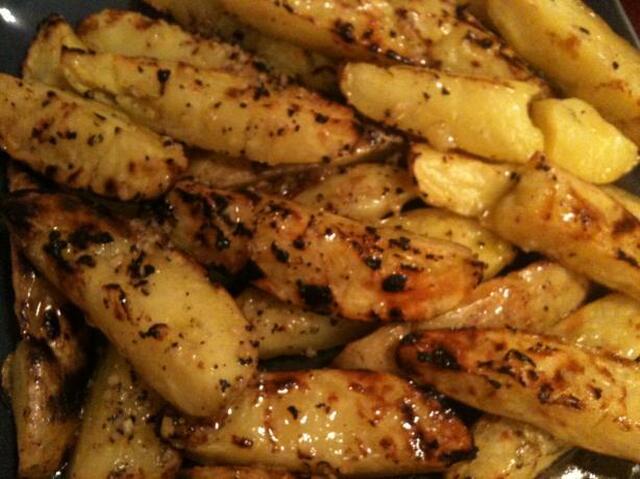 Grilled Potatoes With Butter and Garlic Glaze