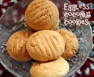 Eggless coconut cookies recipe | how to make eggless coconut cookies recipe
