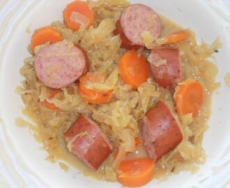 Yet Another Turkey Sausage and Kraut Skillet