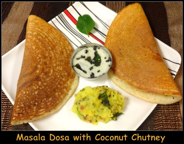 Masala Dosa with Coconut Chutney