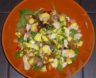 Healthy Chicken Caesar Style Salad with Homemade Croutons Recipe