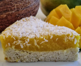 Gâteau léger à la noix de coco et à la mangue sans gluten et sans lactose