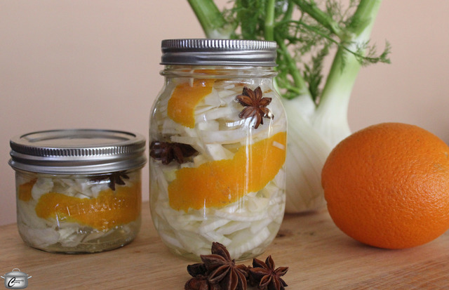 Quick pickled fennel with orange and star anise