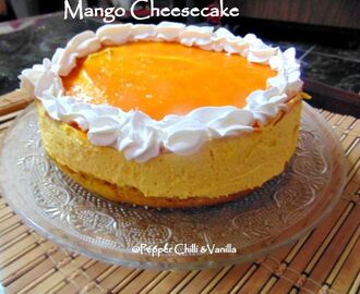 Eggless Mango Cheesecake Recipe using Paneer