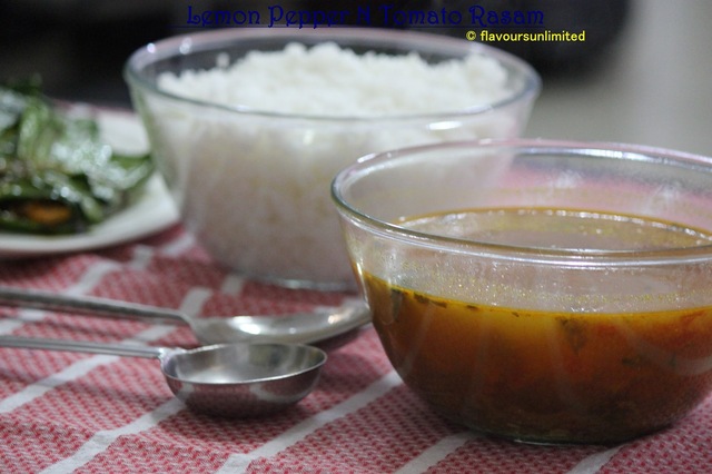 Lemon Pepper N Tomato Rasam - A vegetarian treat for those Itching and Sore Throat